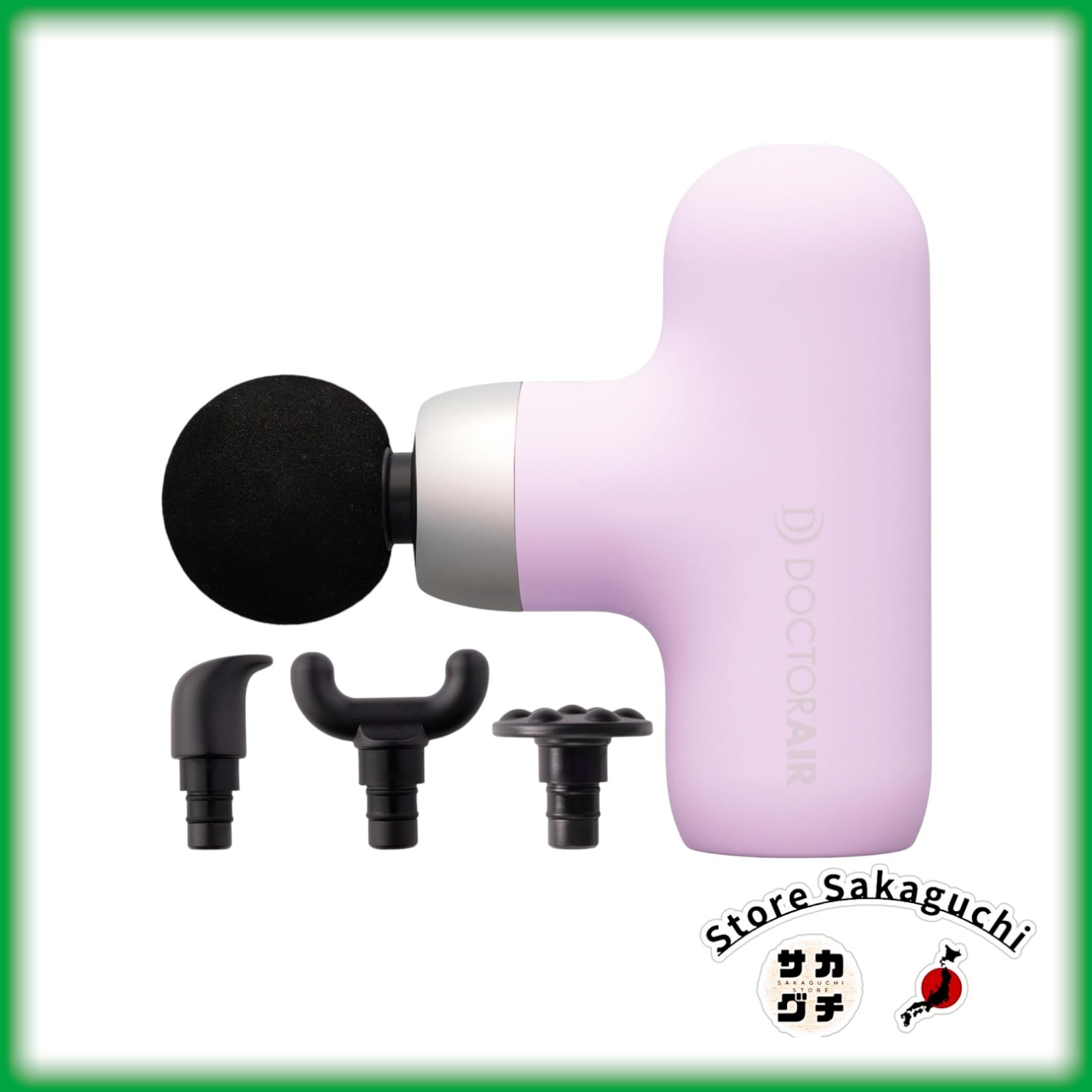 Doctor Air Exagun Care REG-09 Purple Portable Massage Gun Face & Body w/ 4 Heads