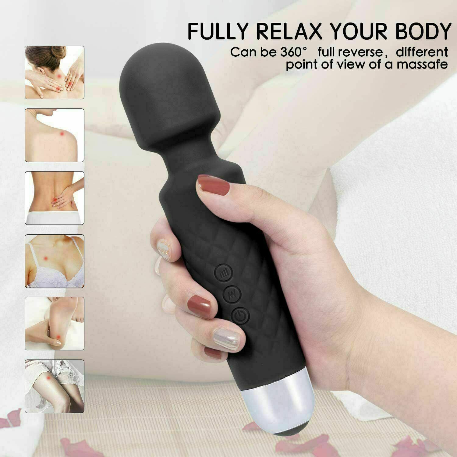Handheld Massager Vibrator 3 colors Rechargeable 20 Speed Wand Massage Vibrating