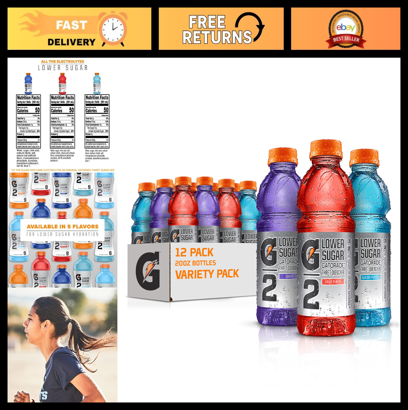 Electrolyte Sports Drink Variety Pack – G2 Thirst Quencher, 20oz Bottles, 12 Pac