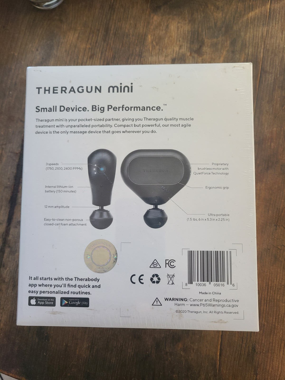 Theragun Mini Massage Gun Black Ultra Portable Percussive Ergonomic Grip.