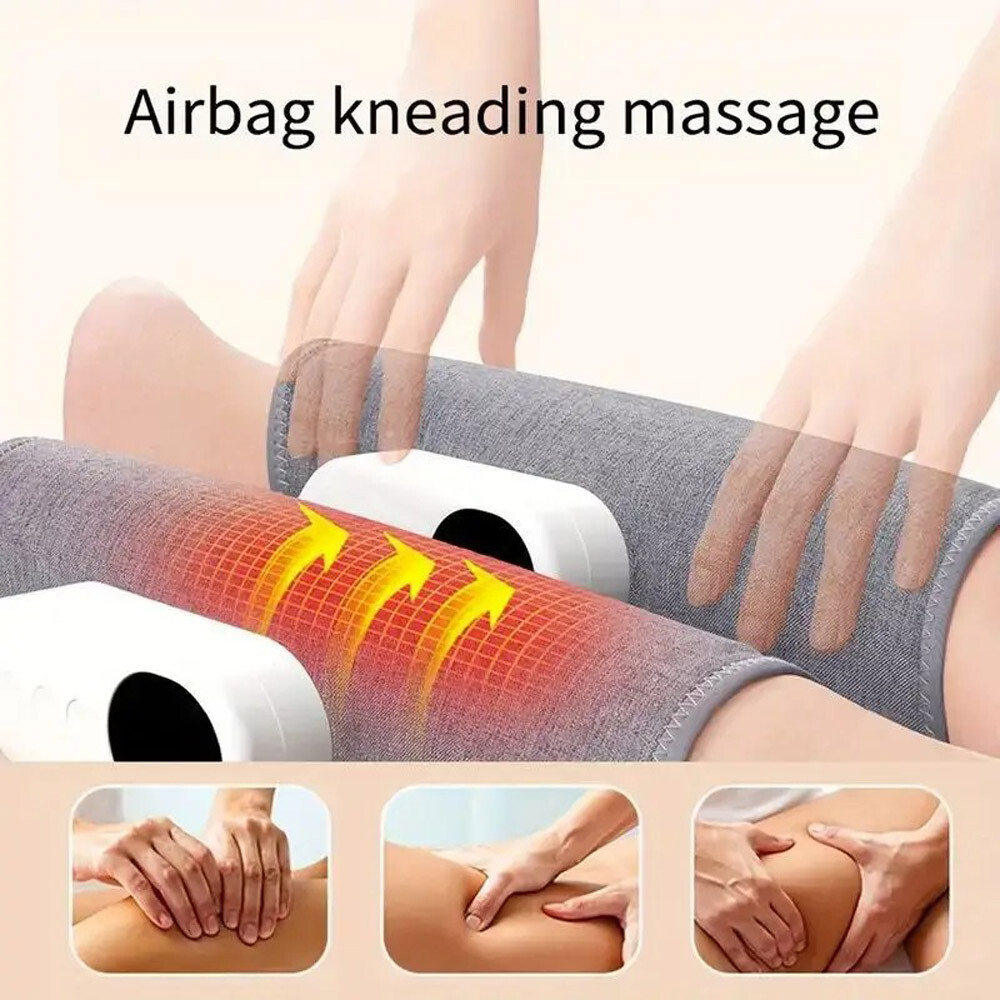 Leg Massager Cordless Calf Air Compression Massager W/ Heat Pain Relief 3 Modes