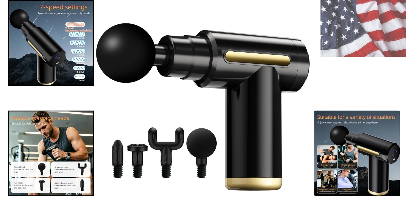 Rechargeable Massage Gun, Targeted Relief for Muscle Fatigue and Soreness
