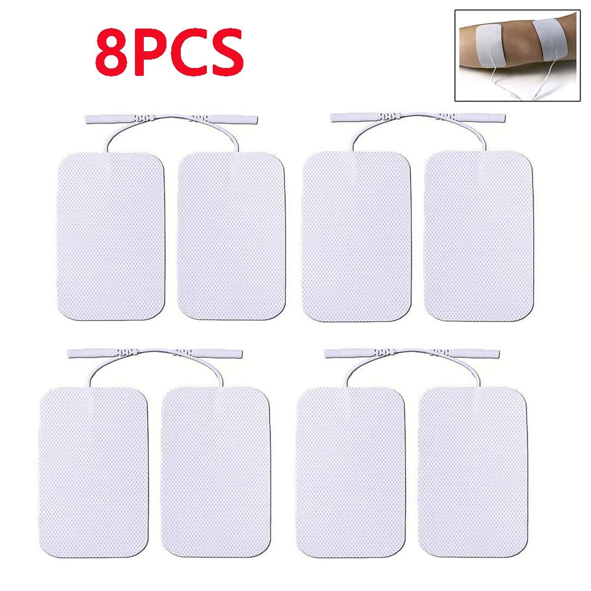 8x 5*9CM Electrode Pads Large Unit Replacement Pads Muscle Stimulator For Tens