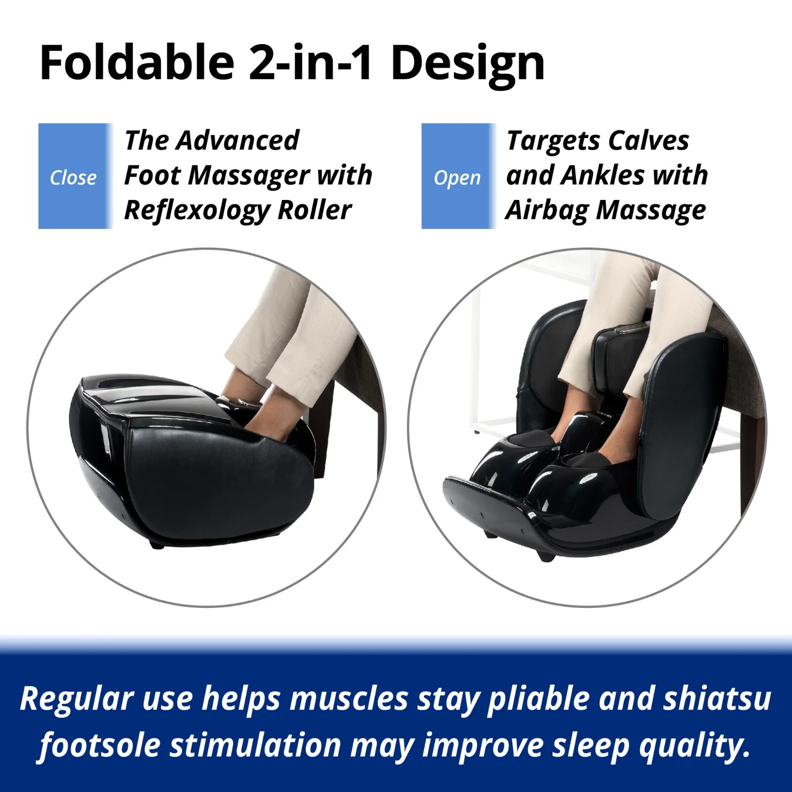 Daiwa Felicity Ninja Leg Massager 2 Foldable Massager with Heat for Relaxation
