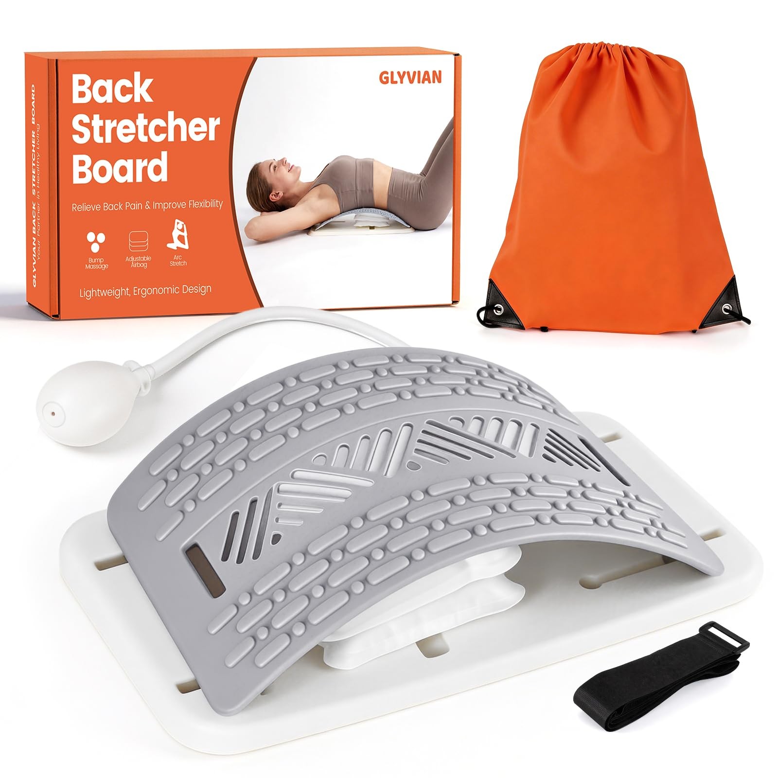 Inflatable Back Stretcher for Lower Back Pain Relief, Adjustable Airbag Lumba…