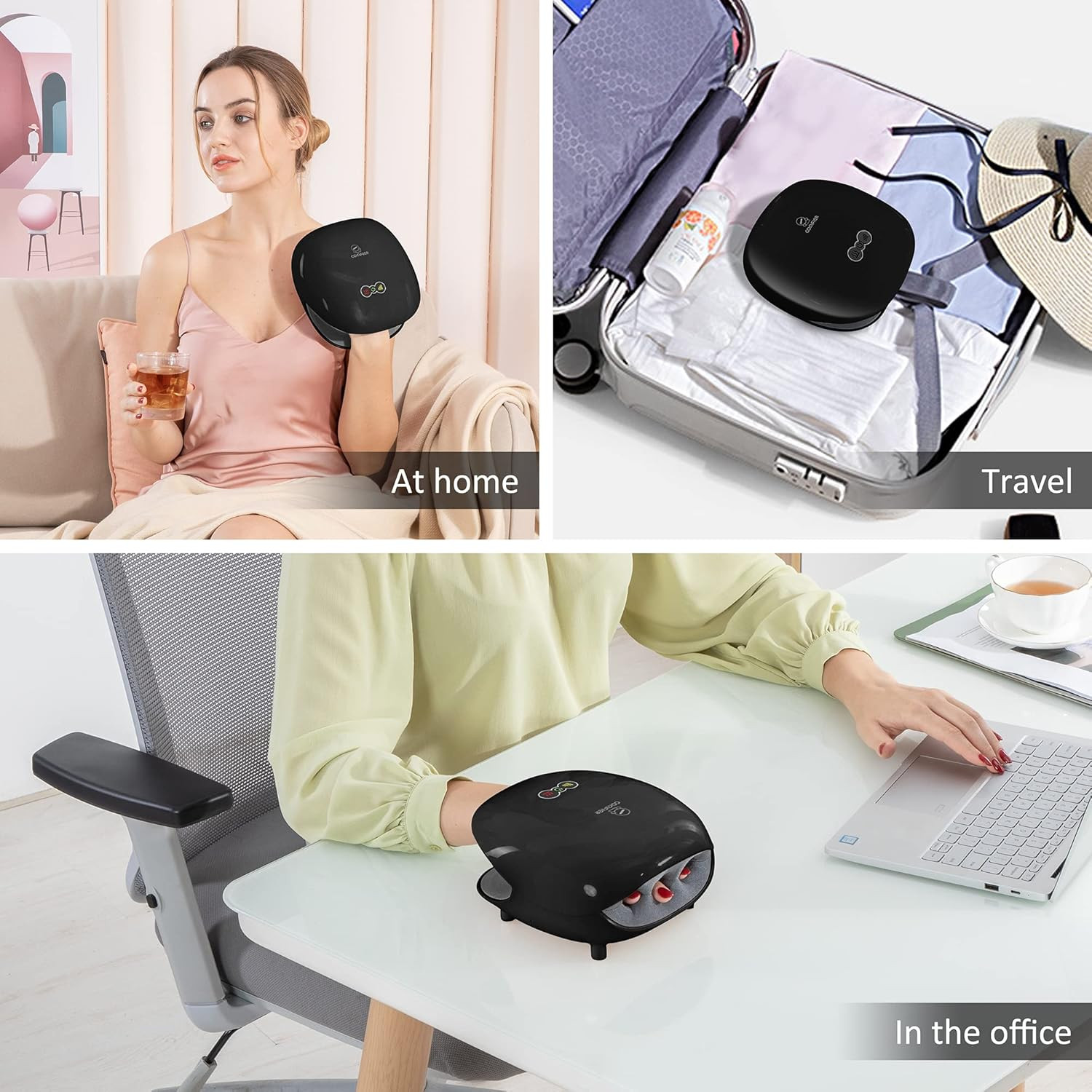 Wireless Hand Massager with Heat -3 Levels Compression & Heating,Rechargeable Ha