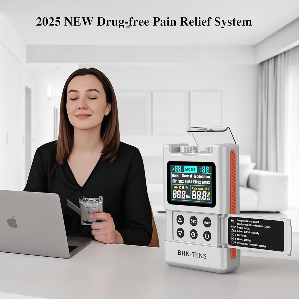 Portable TENS Unit Kit Pain Relief Therapy Device w/ Pads Included Color Display