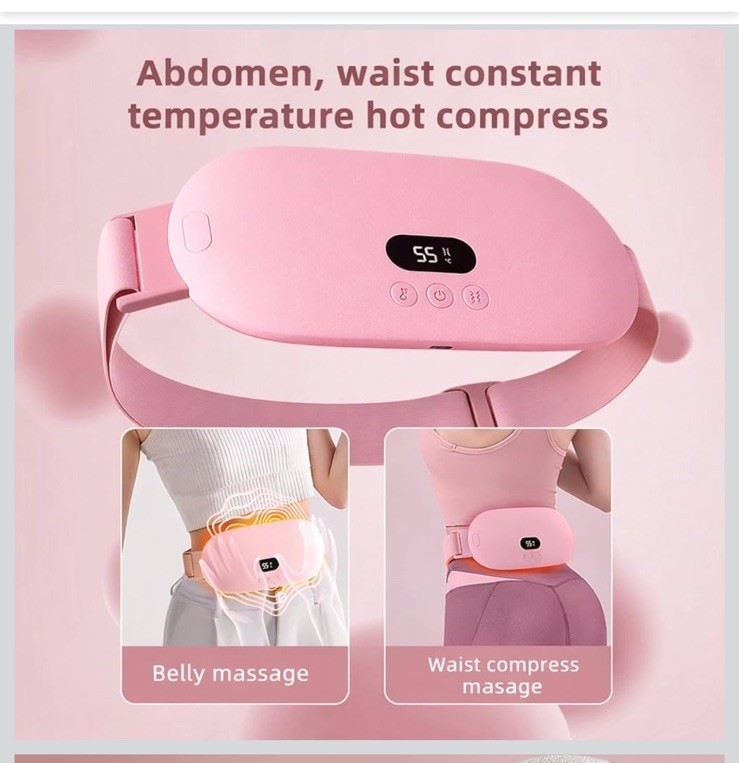 Menstrual Relief Heating & Vibration Belt Electric Massager Waist & Abdomen