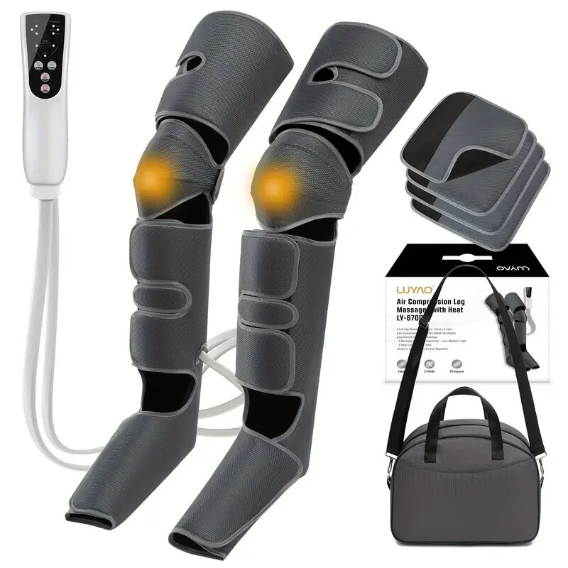 Air compression leg massager with heat. Recovery Therapy For Blood Circulation