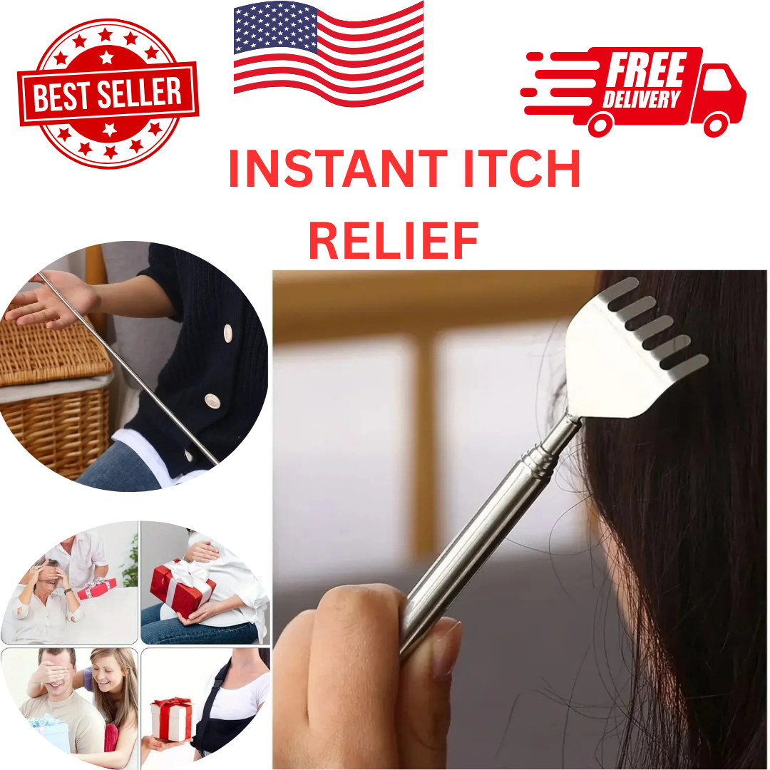 2PCS Telescopic Back Scratcher Stainless Steel Extendable Claw Massager