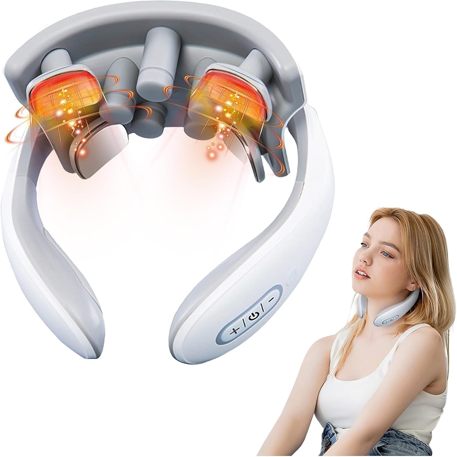 Modern Wrap-Around Neck Massager with Heat for Pain Relief & Blood Circulation