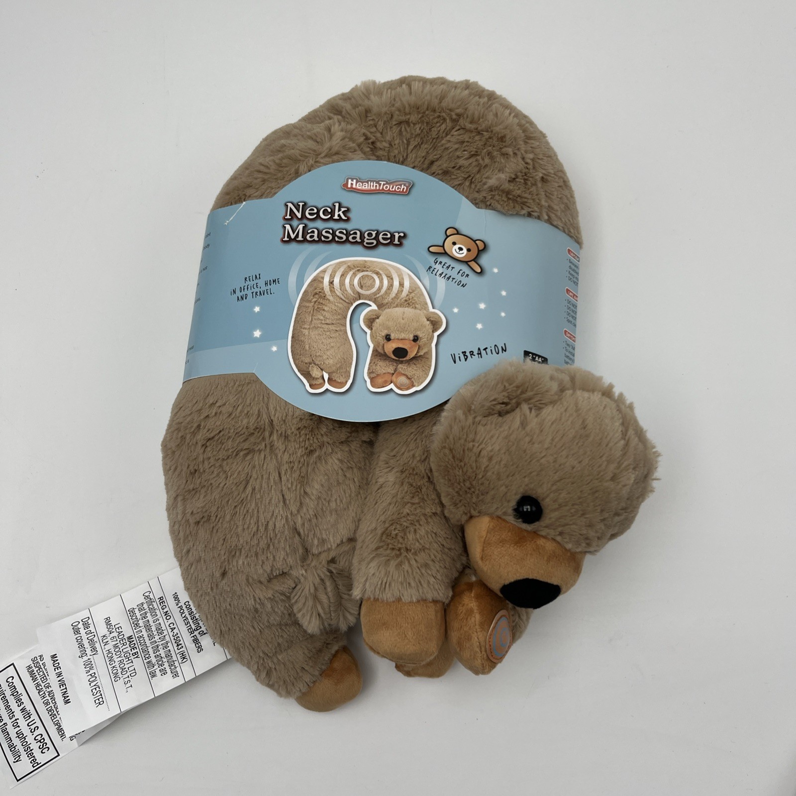 HealthTouch Polyester Fibers Neck Massager Brown Puppy Requires 2 AA Short Ears
