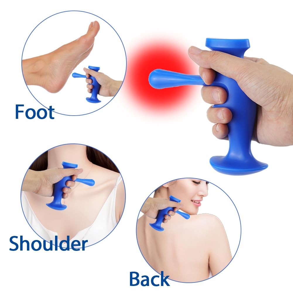 Abnaok Manual Trigger Point Massage Tool and Thumb Saver Black, Green, Blue