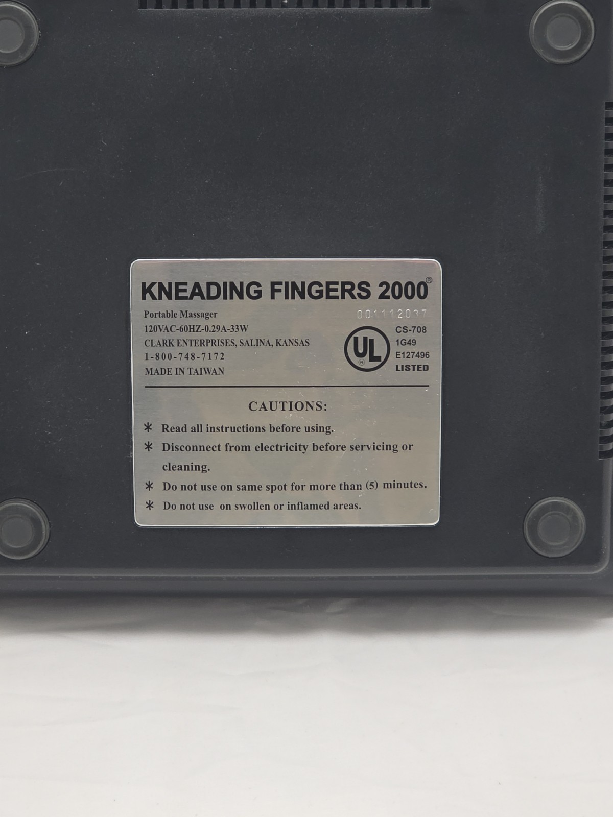 Kneading Fingers 2000 CS-708 Neck Back Shoulder Massager Tested