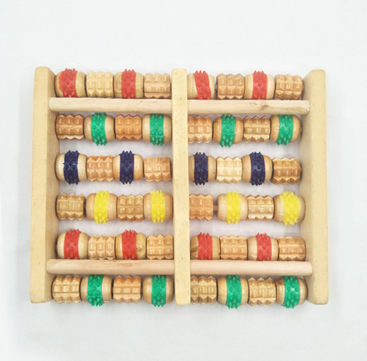New SPA Care Wooden Foot Roller Massager Wood Massage Reflexology Relax Relief