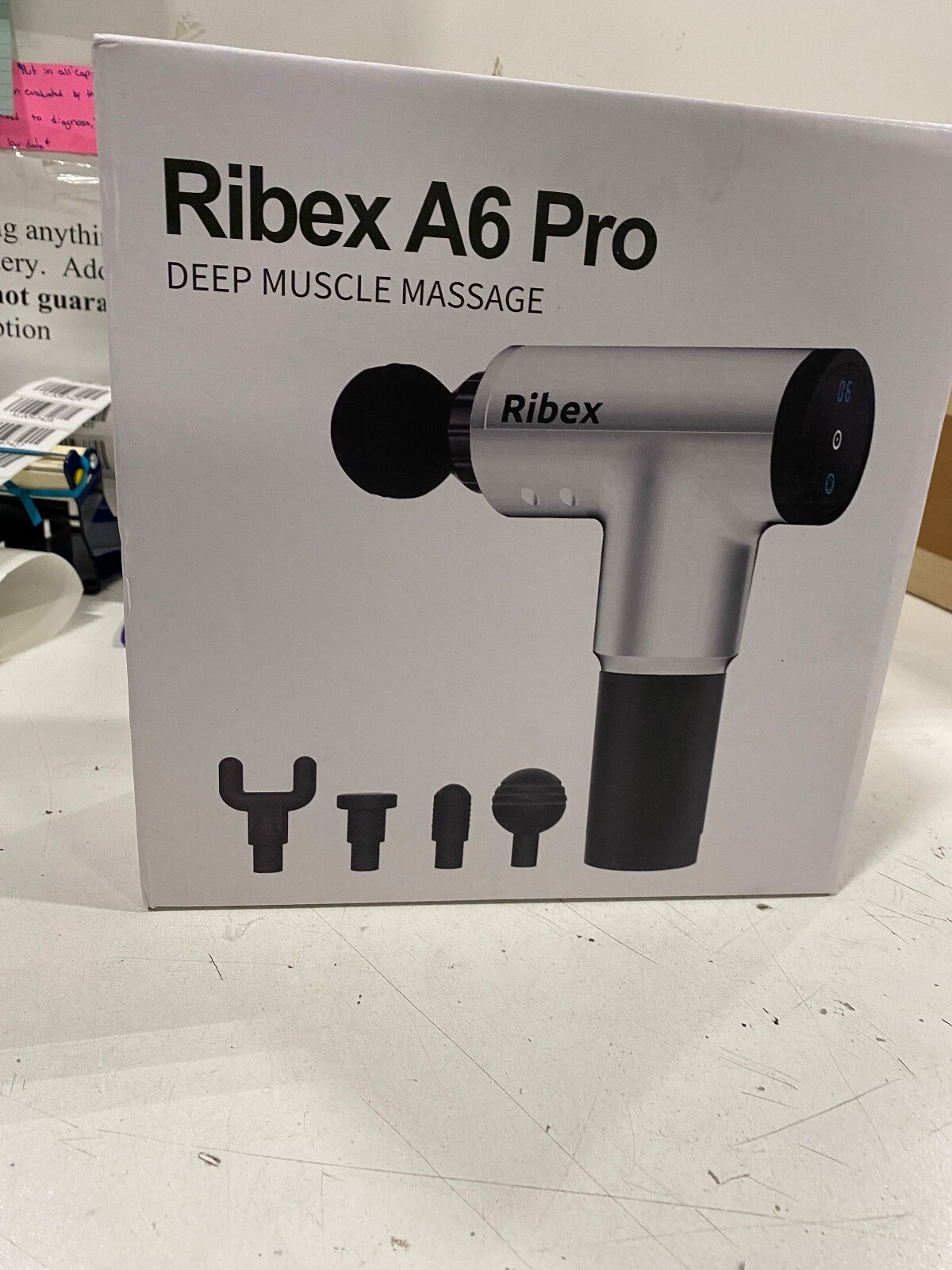Ribex A6 Pro Deep Tissue Muscle Massage Gun Handheld Cordless – Silver/Black