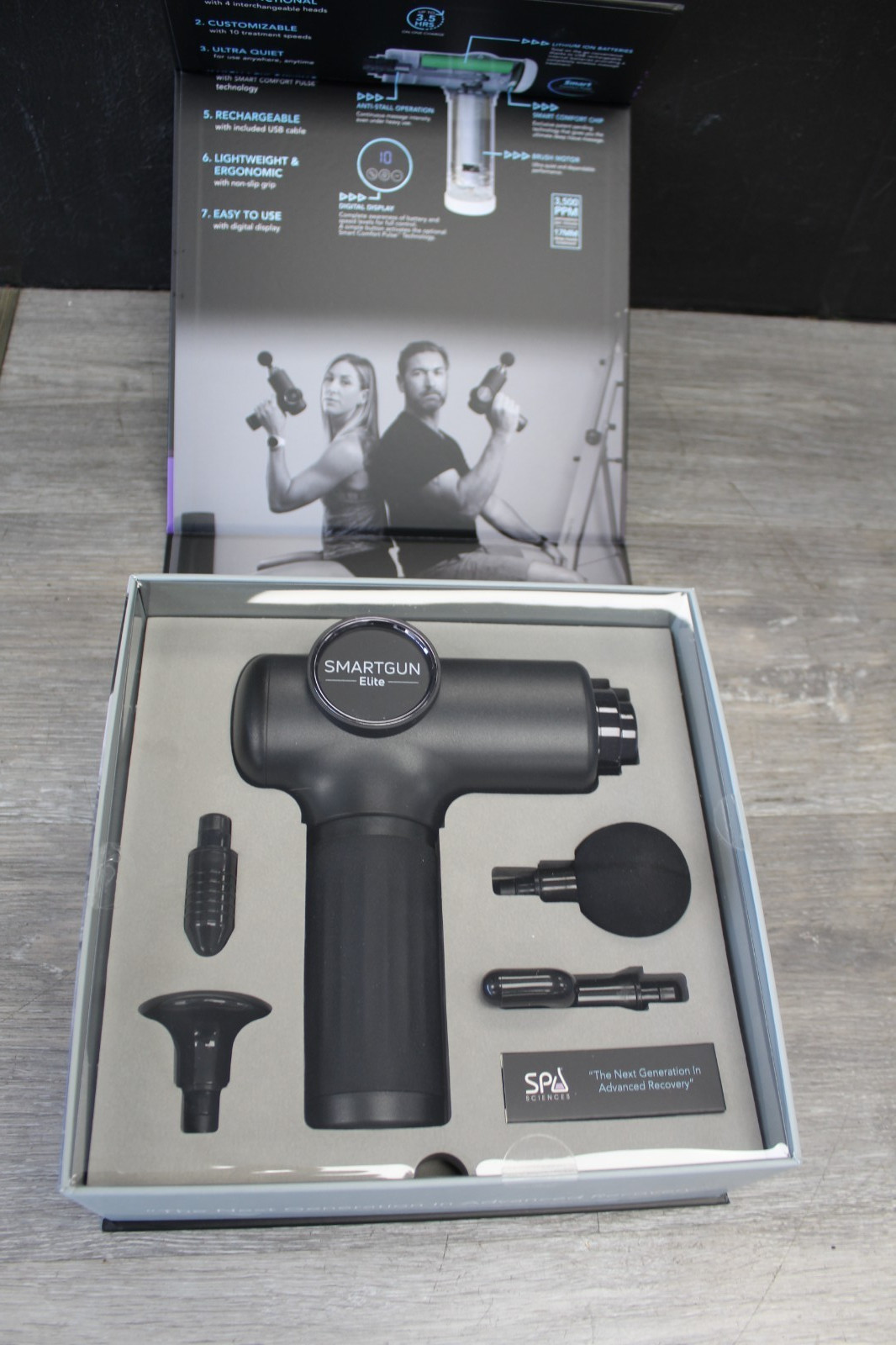 SPA SCIENCES – SmartGun Elite – Therapeutic Deep Tissue Percussion Massager NEW