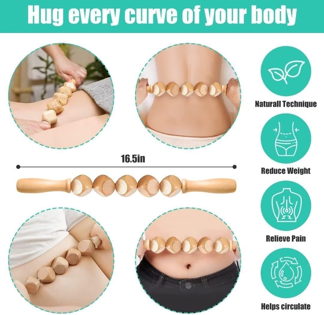 10-in-1 Wood Therapy Massage Tools Wooden Massager for Body Shaping Massage Too