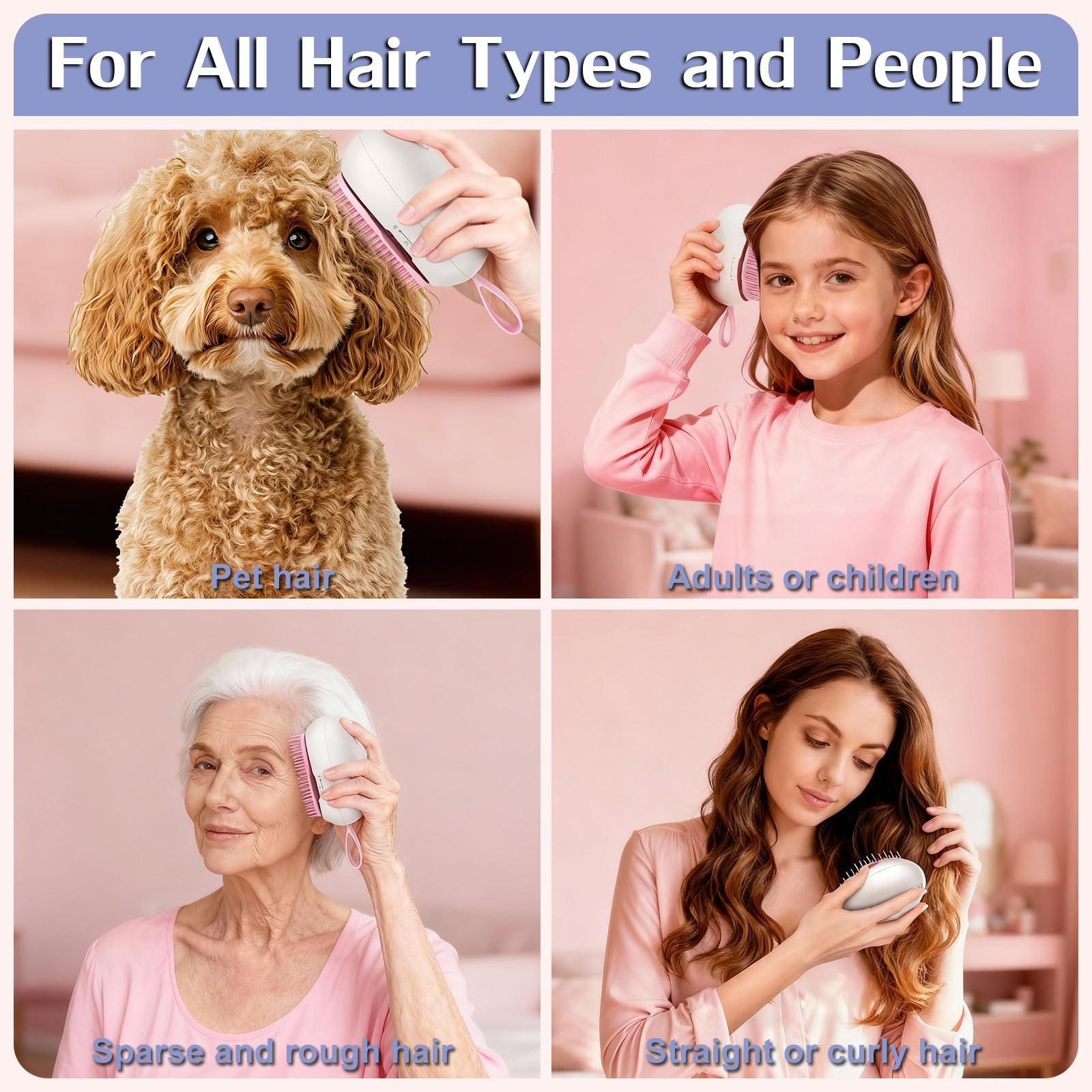 Electric Scalp Massager Brush – Hair Growth Comb with Sonic Vibration – Unique G