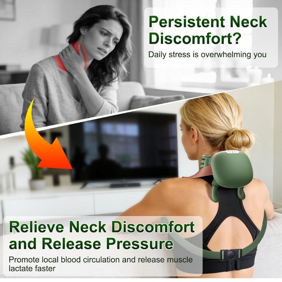 The Handiva Massager with Heat Neck Massagers, Deep Tissue 3D Kneading Shiatsu