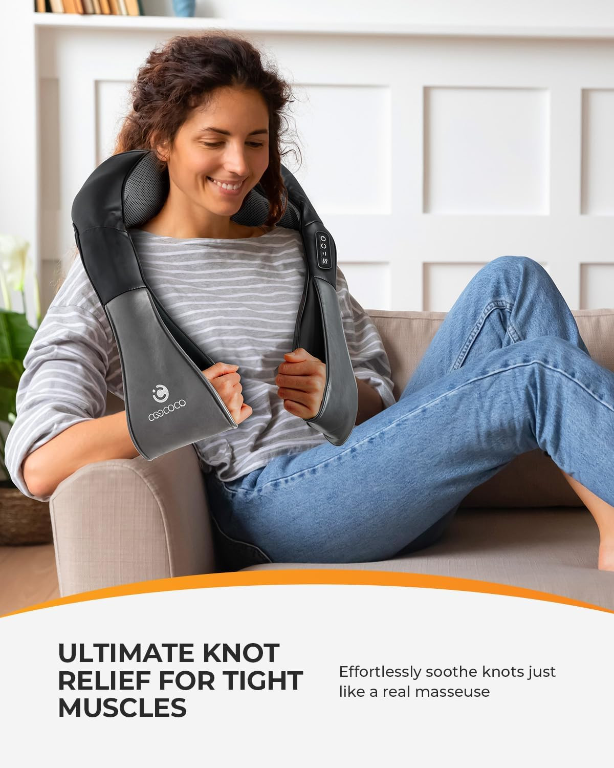 Shiatsu Neck Massager, FSA Eligible Kneading Back Massager with Heat, Deep Knead