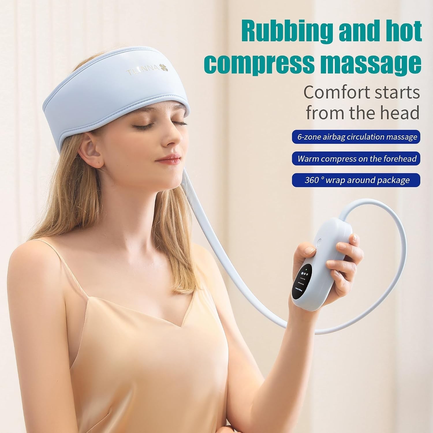 Airbag Head Massager for Stress Relief – Sky Blue