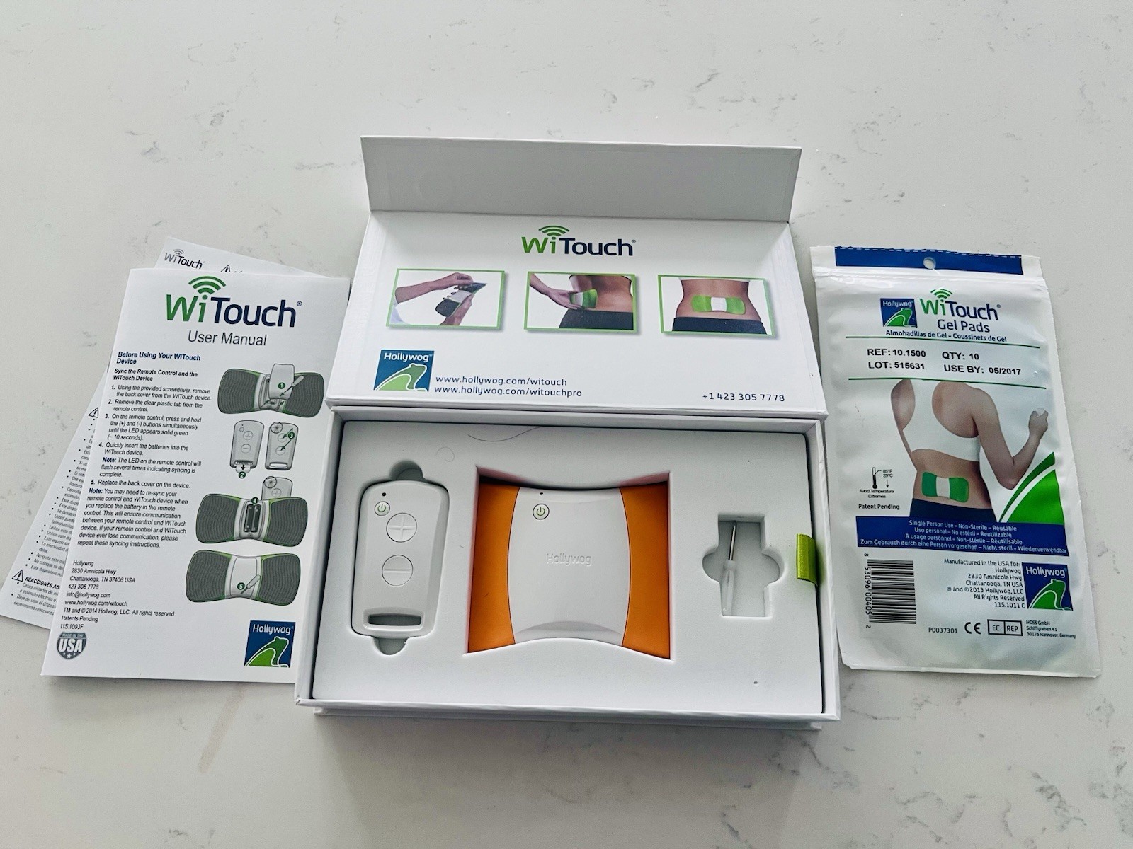 WiTouch Pro Wireless TENS Unit Back Pain ReliefWearable Muscle Stimulant NoPads