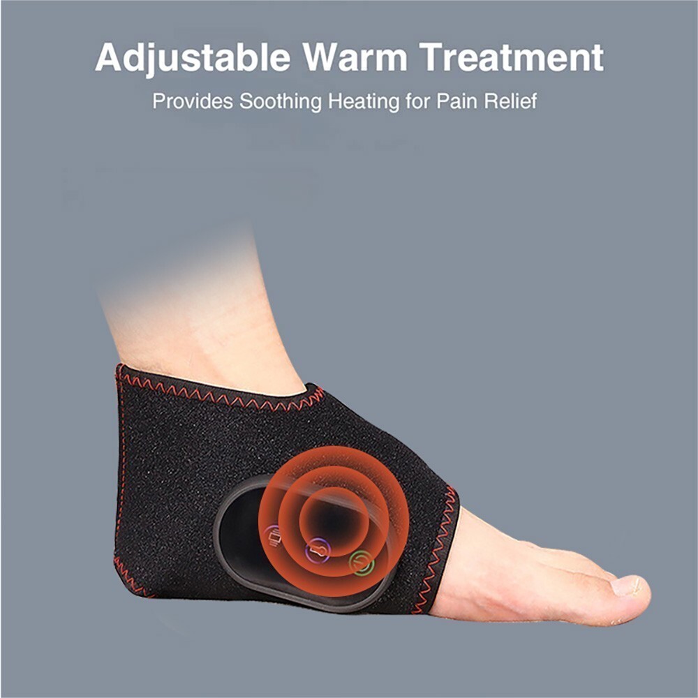 Pair Electric Foot Ankle Massager Pain Relief 3 Modes Vibration Hot Compress