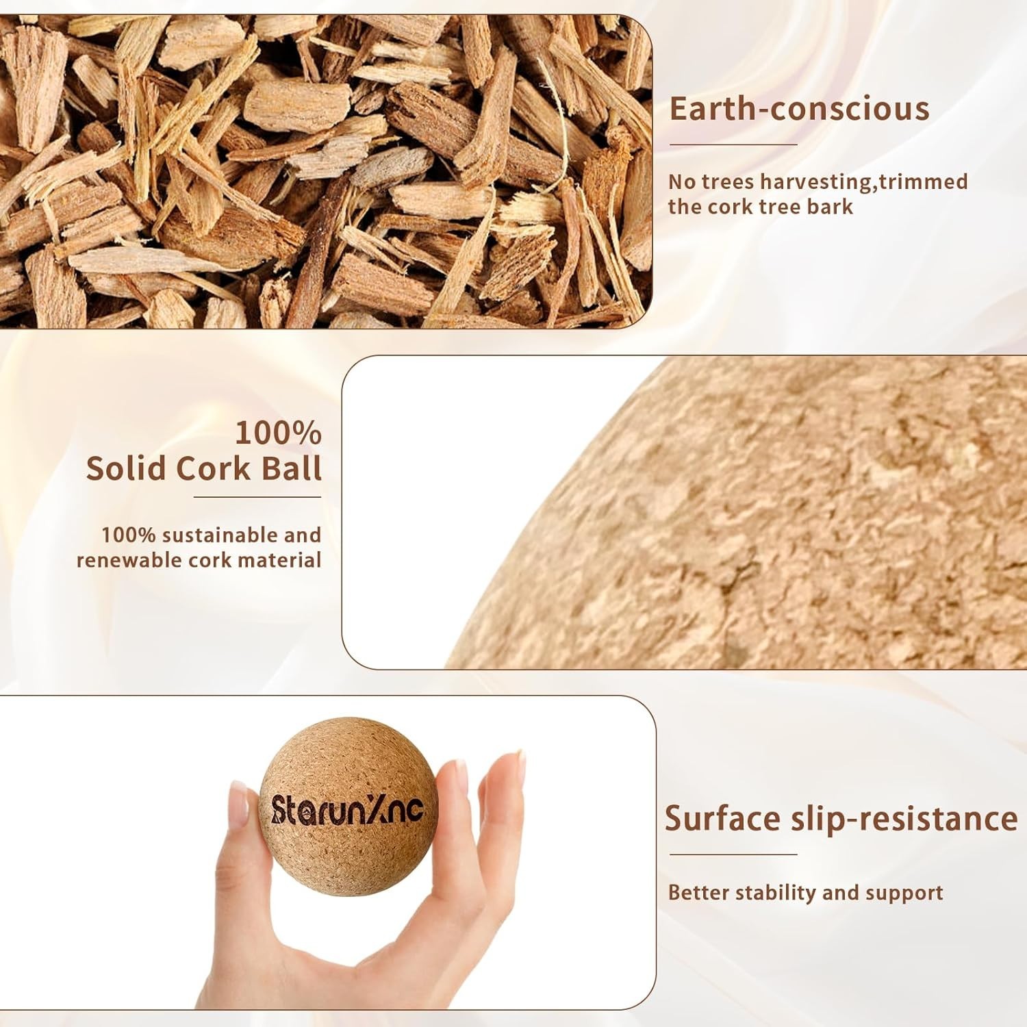 Natural Cork Massage Balls Set – Ideal for Deep Tissue Therapy & Stress Relief