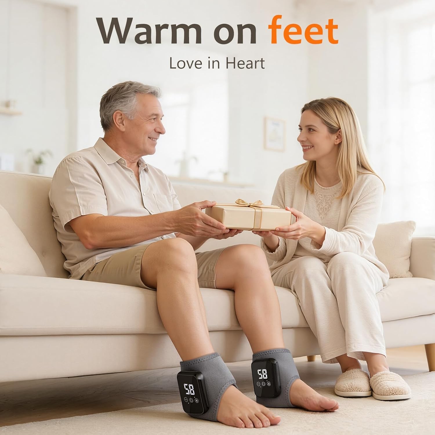 2Pcs Foot Massager for Neuropathy, 3 in 1 Cordless Feet and Ankle Massagerr