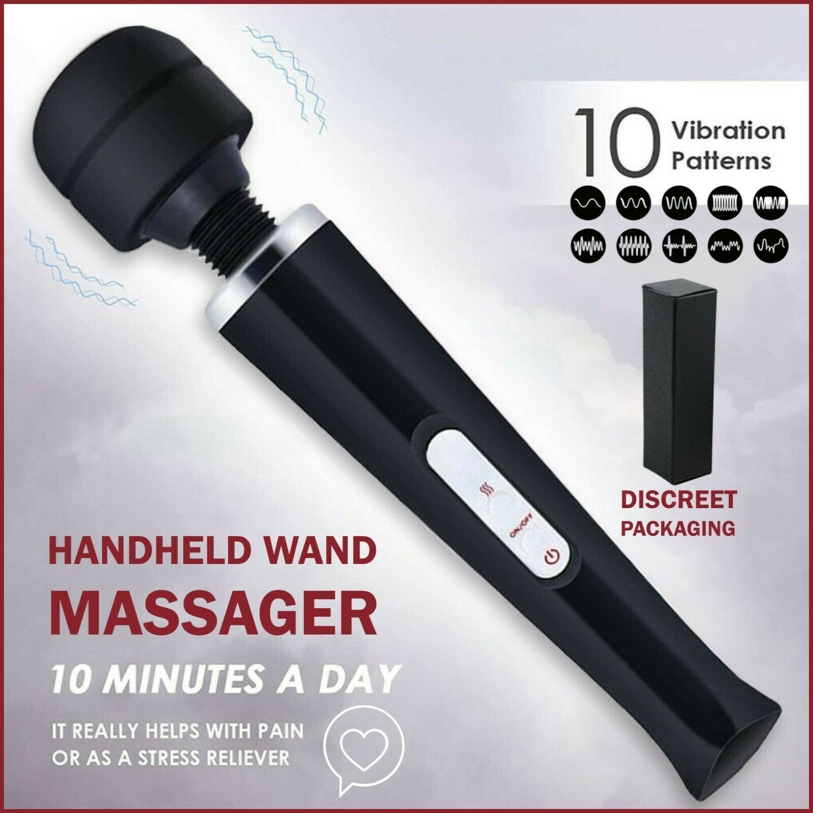 Handheld Massager 20 Speed Wand Vibrating Massage Magic Full Body Therapy Motor