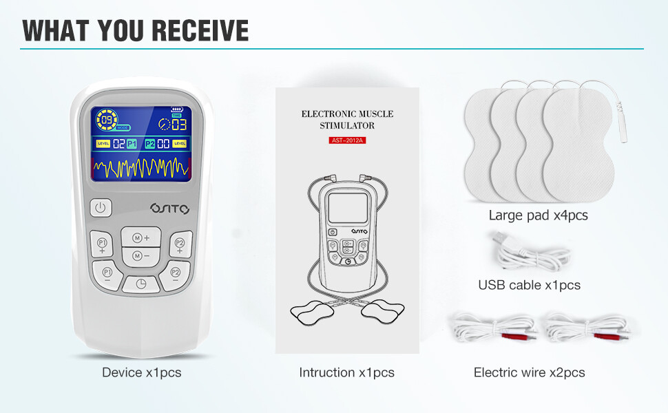OSITO TENS Unit Electric Pulse Massager Muscle Stimulator Machine Pain Relief US
