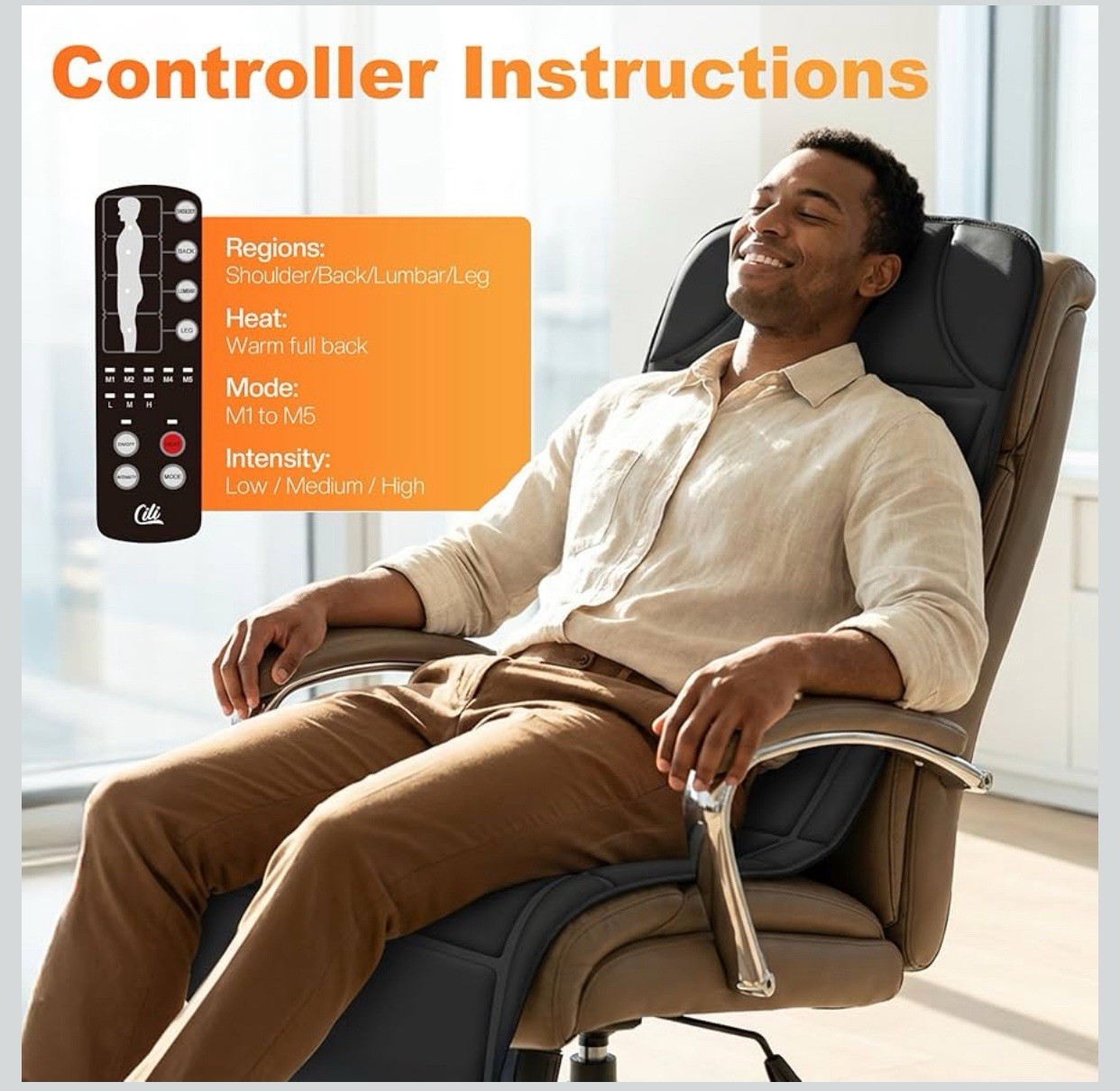 CILI-Full Body Massage Mat w/Heat, Vibration For Pain-Back, Neck, Head, Legs-Pad