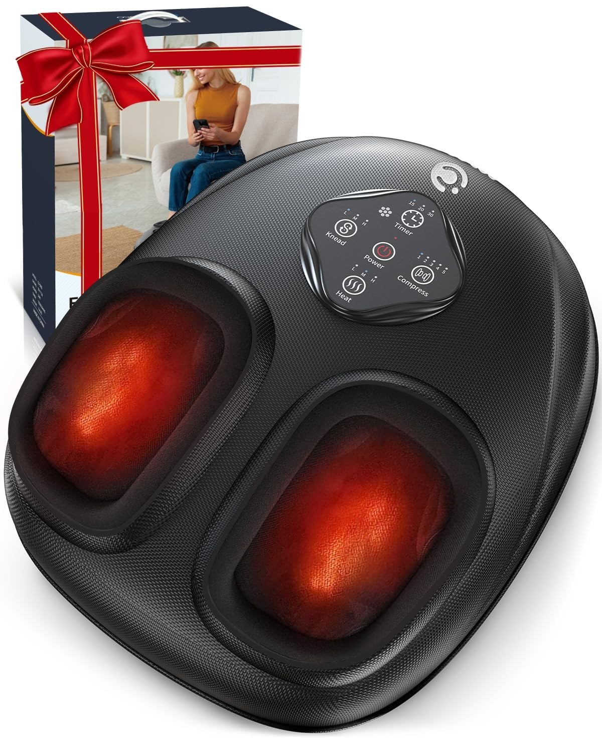 Upgraded Foot Massager with Heat – Shiatsu Kneading & Compression for Pain Relie