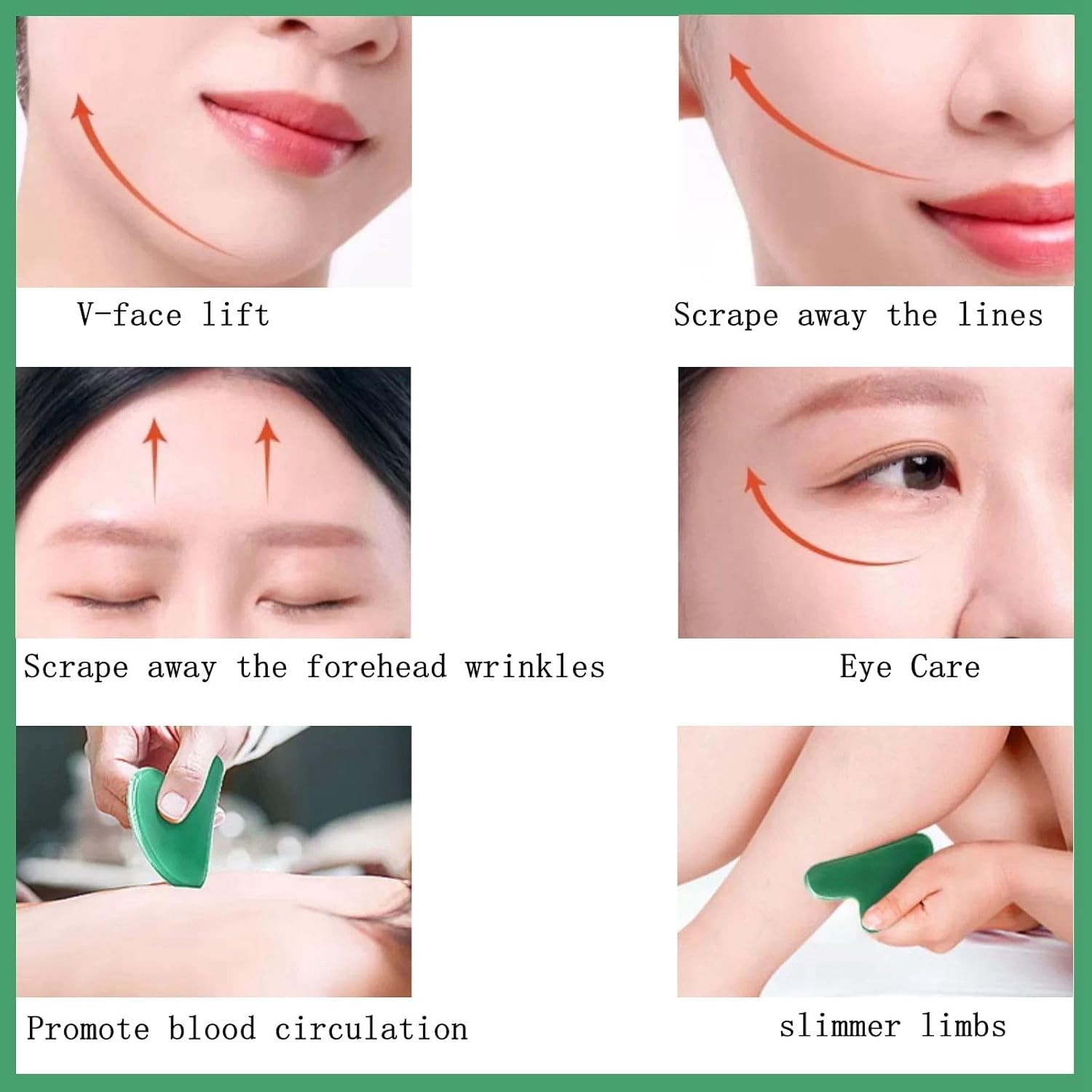 Jade Stone Gua Sha Massage Tool for Face Body Neck and Eye Pink