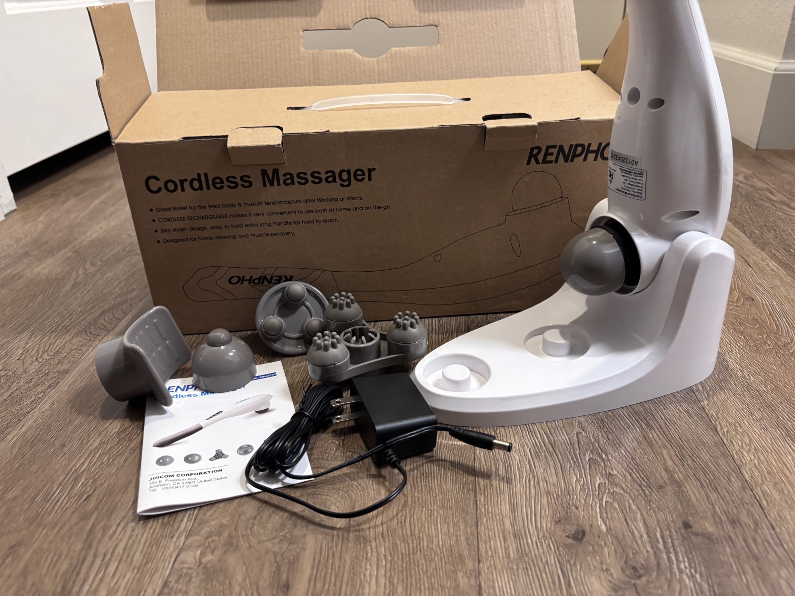 RENPHO Rechargeable Handheld Back Massager, Cordless Electric Neck Massage To…