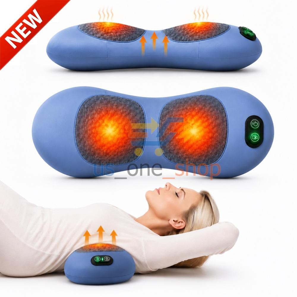 3-In-1 Electric Lumbar Support Pillow Smooth Spine Triple Fusion Back Massager