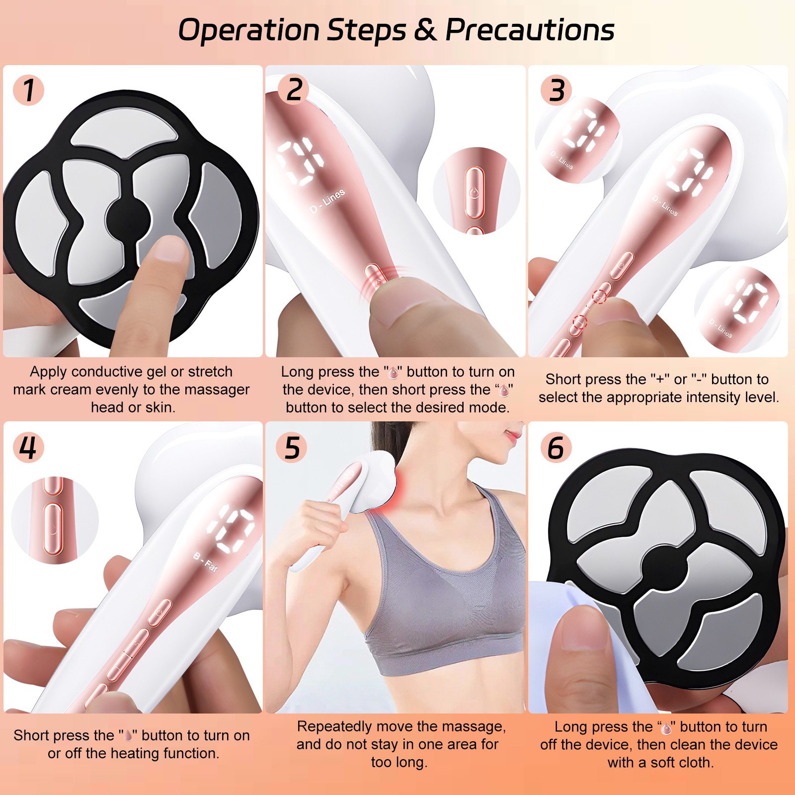 Body Sculpting Machine Handheld Cellulite Massager for Belly,Neck,Legs,Hip,Arms