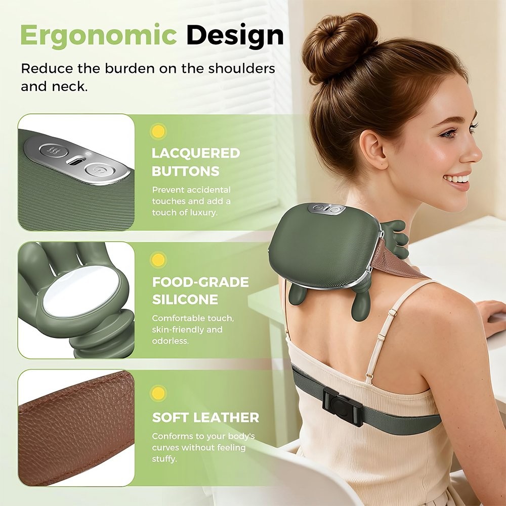 Portable Cervical Neck Massager Cordless Bionic Heating Massager Shoulder Relief