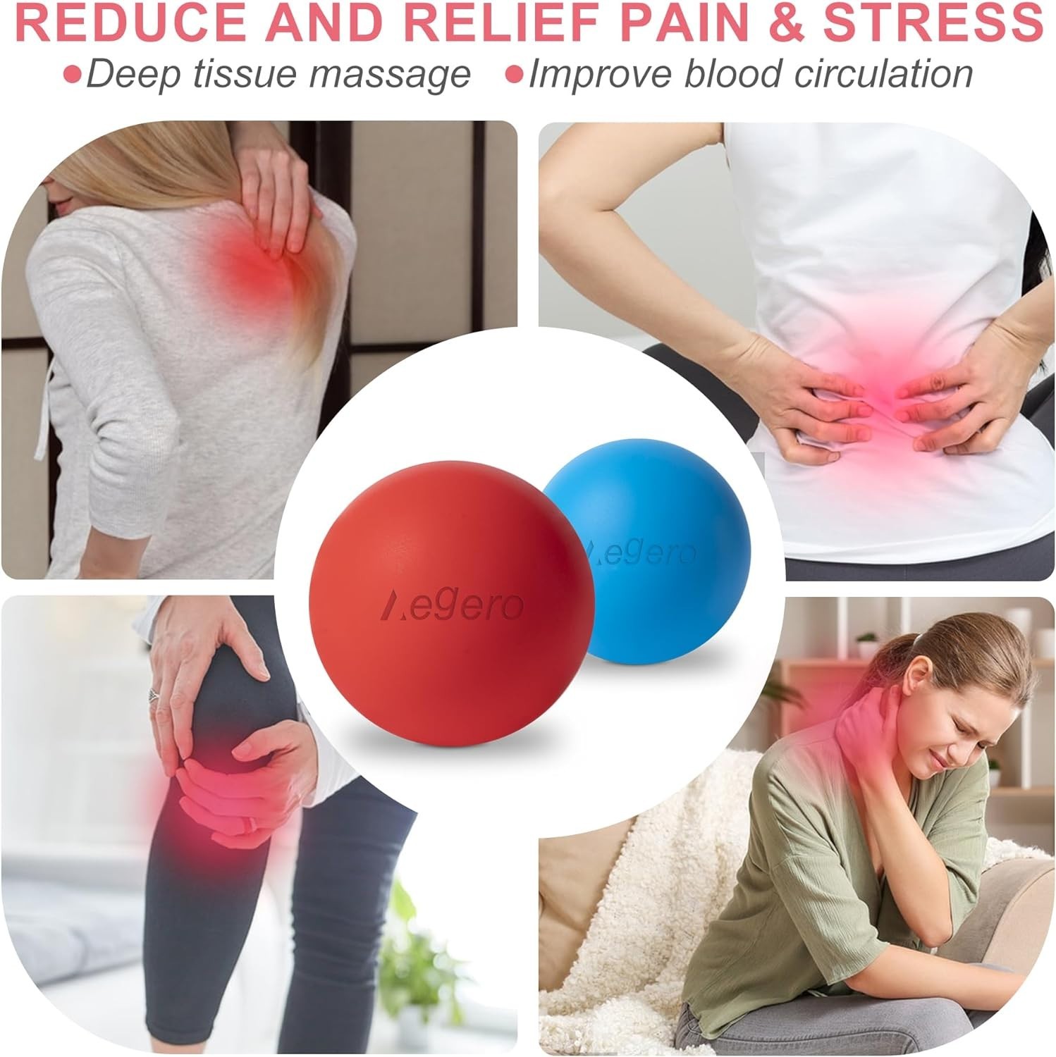 Massage Lacrosse Balls for Myofascial Release,Yoga Deep Tissue Massage,Trigger