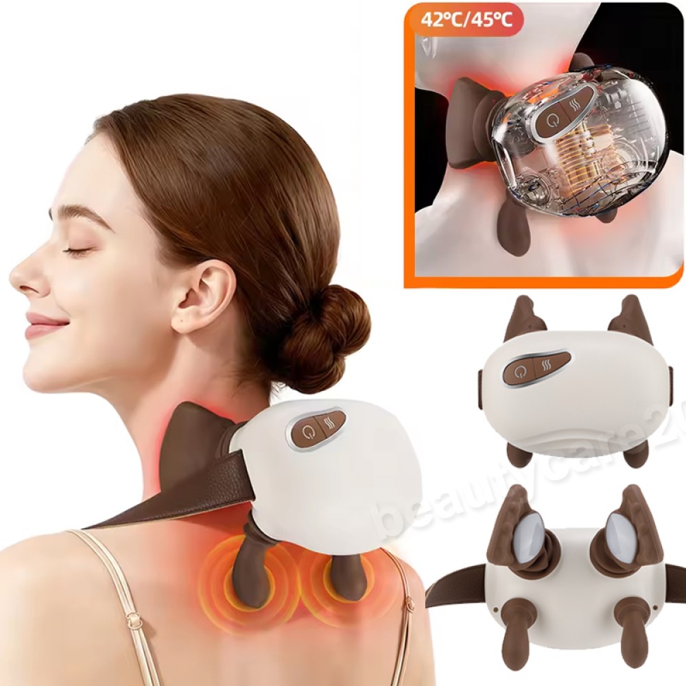 Neck Massager with Heat, Simulated Human Hand Neck Massager Wireless, Ergonomic