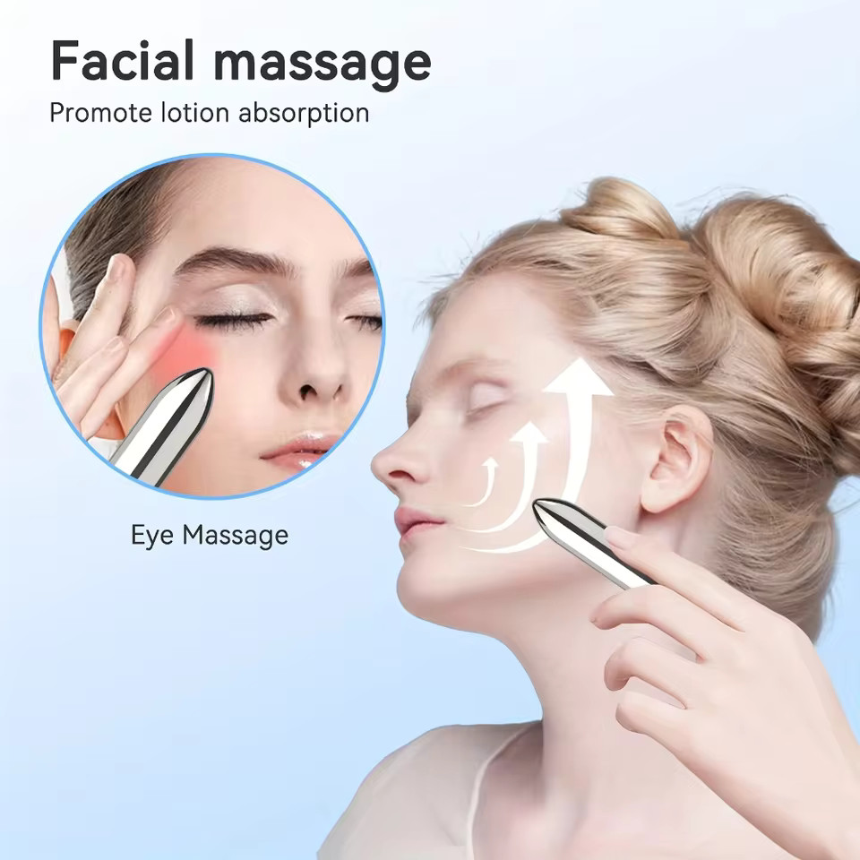 Mini Vibrating Face and Eye Massager, Portable Beauty Massage Tool for Lotion…
